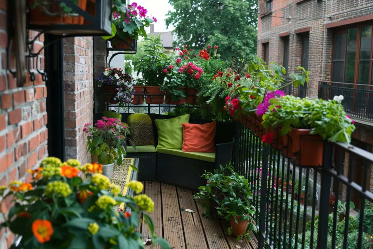 Jardin de balcon en ville